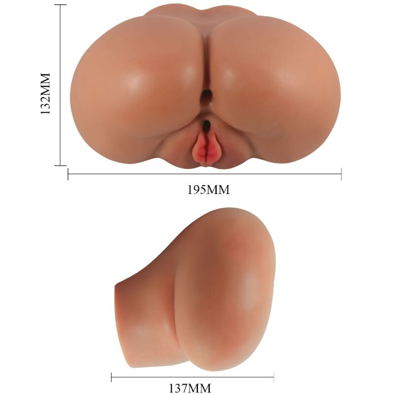 CRAZY BULL - LUNA VIBRATOR BUTT WITH REALISTIC VAGINA AND ANUS FLESH CONTROL REMOTO