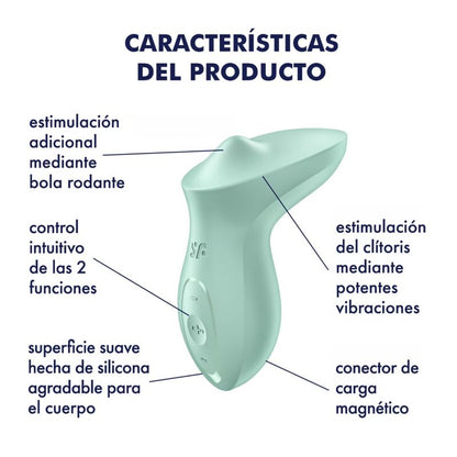 SATISFYER - EXCITERRR LAY-ON CLITORIS MINT VIBRATOR