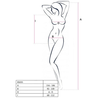 PASSION - WOMAN BS035 WHITE BODYSTOCKING ONE SIZE
