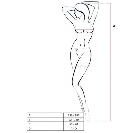 PASSION - WOMAN BS055 BODYSTOCKING BLACK ONE SIZE